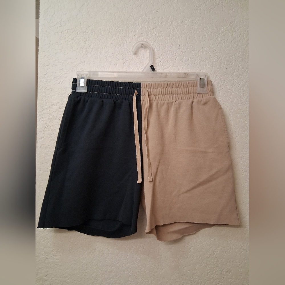 Tan and Black Casual Shorts Set